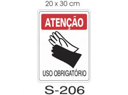 Placa Uso Obrigatório de Luvas