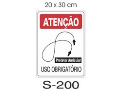 Placa Uso Obrigatório de Protetor Auricular 
