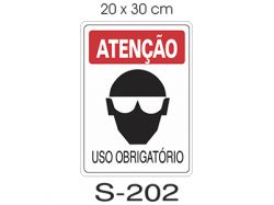 Placa Uso Obrigatório de Óculos
