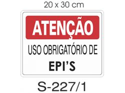 Placa Uso Obrigatório de EPI's